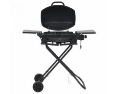 vidaXL Tragbarer Gasgrill mit Brenner Schwarz