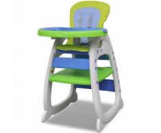 vidaXL Blau-Grüner Umwandelbarer 3-in-1 Baby-Hochstuhl