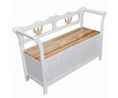 vidaXL Lange Truhenbank Weiß 126x42x75 cm Holz