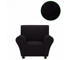 vidaXL Sofahusse Stretchhusse Sofabezug Schwarz Polyester Jersey