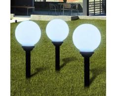 vidaXL Außenlampe Solarkugel Solarlampe LED Kugellampe 3tlg.