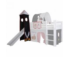 XXL Discount Turm für Hochbett Spielturm mit Turmgestell Piraten Schwarz/Weiß