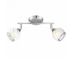 GLOBO Strahler mit 2 Lampen AILA Chrom und Nickel Matt 56568-2