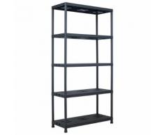 vidaXL Lagerregal Schwarz 260 kg 90 x 40 x 180 cm Kunststoff