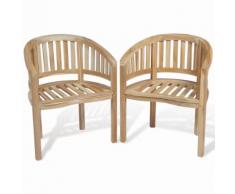 vidaXL Bananensessel 2 Stk. Massivholz Teak