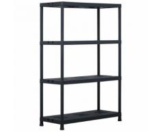 vidaXL Lagerregal Schwarz 220 kg 90 x 40 x 138 cm Kunststoff