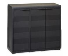 vidaXL Gartenschrank mit 2 Regalen Schwarz
