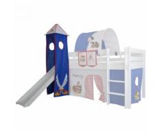 XXL Discount Turm für Hochbett Spielturm mit Turmgestell Piraten Blau/Weiß