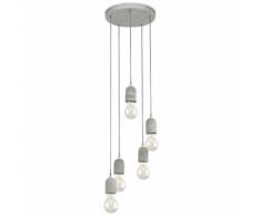 EGLO Pendelleuchte Silvares 5 Lampen Grau