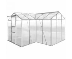 vidaXL Gewächshaus Aluminium 2 Abschnitte mit Hohlkammerplatten