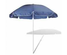 vidaXL 240cm Sonnenschirm Strandschirm Schirm Blau