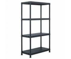 vidaXL Lagerregal Schwarz 100 kg 60 x 30 x 138 cm Kunststoff