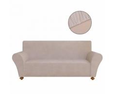 vidaXL Sofahusse Sofabezug Stretchhusse Beige Polyester-Jersey