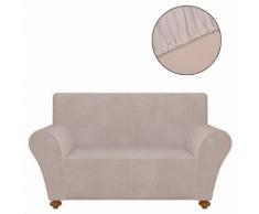 vidaXL Sofahusse Sofabezug Stretchhusse Beige Polyester-Jersey