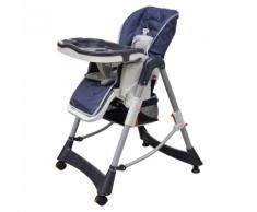 vidaXL Babystuhl Hochstuhl Deluxe Dunkelblau Höhenverstellbar