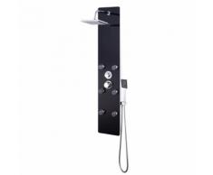 vidaXL Duschpaneel Glas 25×44,6×130 cm Schwarz