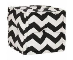 vidaXL Sitzwürfel mit Muster Handgefertigt 40 x 40 cm Schwarz/Weiß