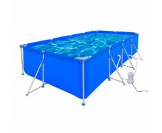 vidaXL Schwimmbad Pool Rechteckig 394 x 207 x 80 cm + Pumpe