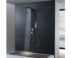 vidaXL Duschpaneel-System Aluminium Mattschwarz