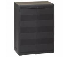 vidaXL Gartenschrank mit 1 Regal Schwarz