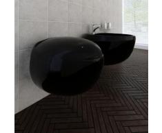 vidaXL Wand-Hänge WC Toilette+Hänge Bidet+WC-Sitz