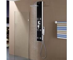 vidaXL Duschpaneel Glas 18×42,1×120 cm Schwarz