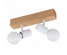 EGLO LED-Spotleuchte Townshend 3 mit 2 Lampen Holz Weiß und Beige