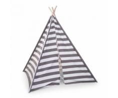 CHILDWOOD Tipi Kinderzelt 135x150x130 cm Grau und Weiß TIPSTR