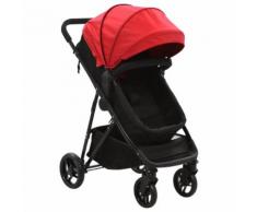 vidaXL 2-in-1 Buggy/Kinderwagen Rot und Schwarz Stahl