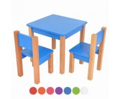 XXL Discount Kindertisch mit 2 stühle, 3 tlg. Set: Sitzgruppe für Kinder Blau