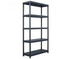 vidaXL Lagerregal Schwarz 250 kg 80 x 40 x 180 cm Kunststoff
