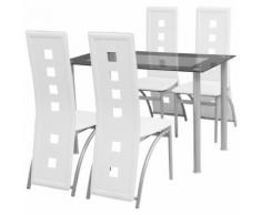 vidaXL Fünfteilige Essgruppe Weiß