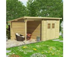 vidaXL Blockhaus Gartenschuppen Massivholz 28 mm 5,3 x 3 m