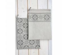 FINTINNE Geschirrtuch 2er Pack Grau