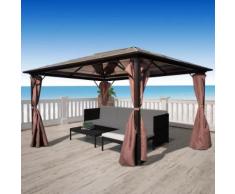 vidaXL Pavillon mit Vorhängen Braun Aluminium 400 x 300 cm