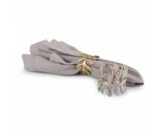 FORM Living Serviettenringe Blade Silberfarben 4-Pack