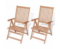 vidaXL Verstellbare Gartenstühle 2 Stk. Massivholz Teak