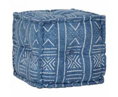 vidaXL Sitzwürfel mit Muster Handgefertigt 40 x 40 cm Indigo
