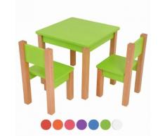 XXL Discount Kindertisch mit 2 stühle, 3 tlg. Set: Sitzgruppe für Kinder Grün