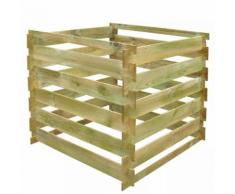 vidaXL Kompostbehälter Latten 0,54 m3 Quadratisch Holz