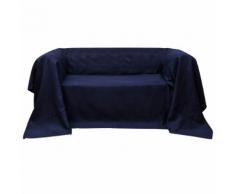 vidaXL Micro-Suede Sofaüberwurf Tagesdecke Marineblau 270 x 350 cm
