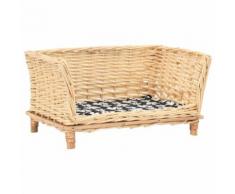 vidaXL Hundekorb mit Kissen 50 x 33 x 35 cm Natur Weide