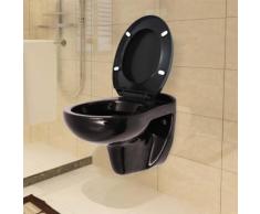 vidaXL Wand-WC mit Absenkautomatik-Sitz Keramik Dunkelbraun