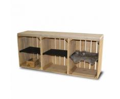 stylingathome Schrank aus Obstkisten alt mit schwarzen Regalbett 3