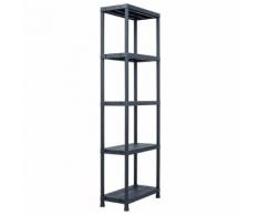 vidaXL Lagerregal Schwarz 125 kg 60 x 30 x 180 cm Kunststoff
