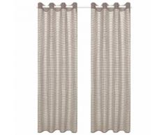 vidaXL Gewebte Gardinen 2 Stk. Gestreift 140 x 245 cm Beige