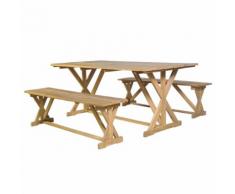 vidaXL Essgruppe 3-tlg. Teak Massiv