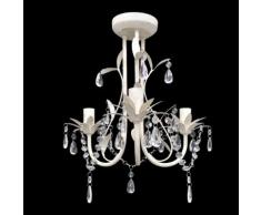 vidaXL Kronleuchter Pendelleuchte Kristall Lampe Lüster Leuchte weiß