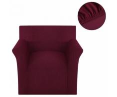 vidaXL Sofahusse Stretchhusse Sofabezug Burgunderrot Polyester Rippstrick