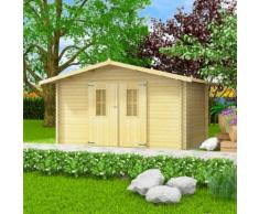 vidaXL 34 mm 4 x 3 m Gartenhaus Blockhaus Massivholz